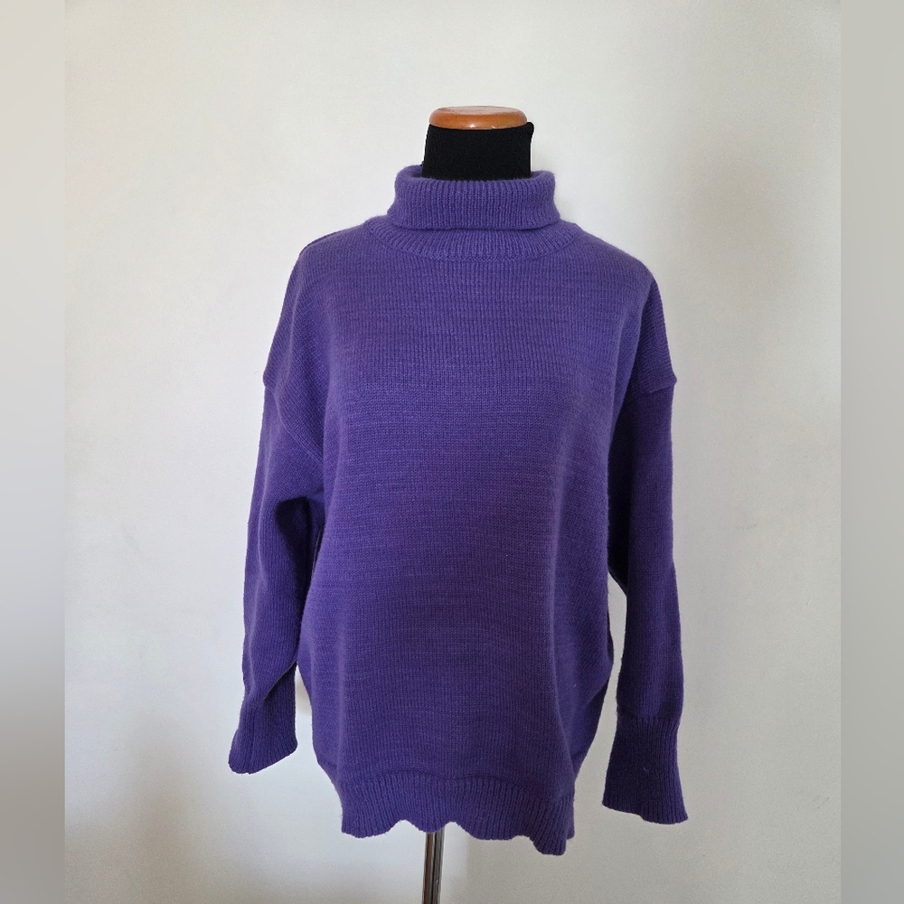 Purple Turtleneck Knit Sweater Size 2XL